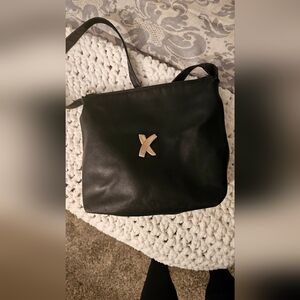 Palmoma PICASSO Black Leather Crossbody Bag 10x12